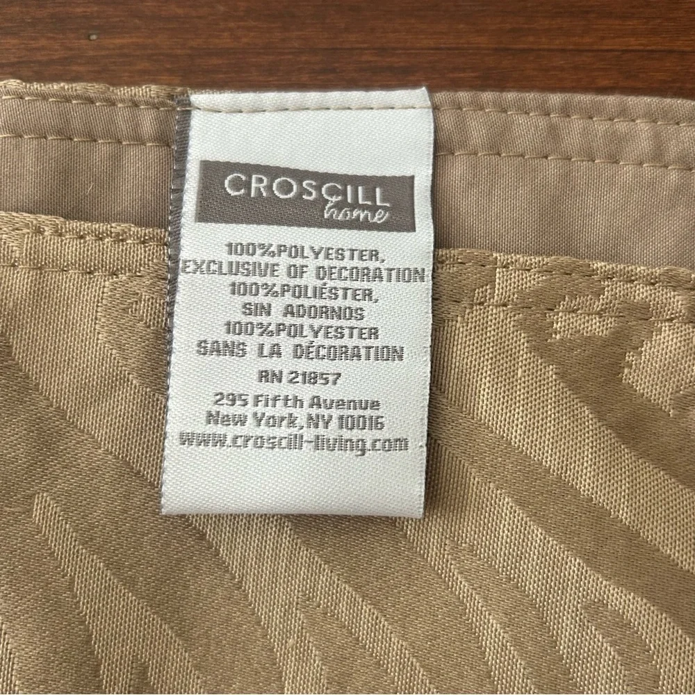 Croscill Gold Brown Tan Table Runner with Tassels 88 inches X 13 inches EUC